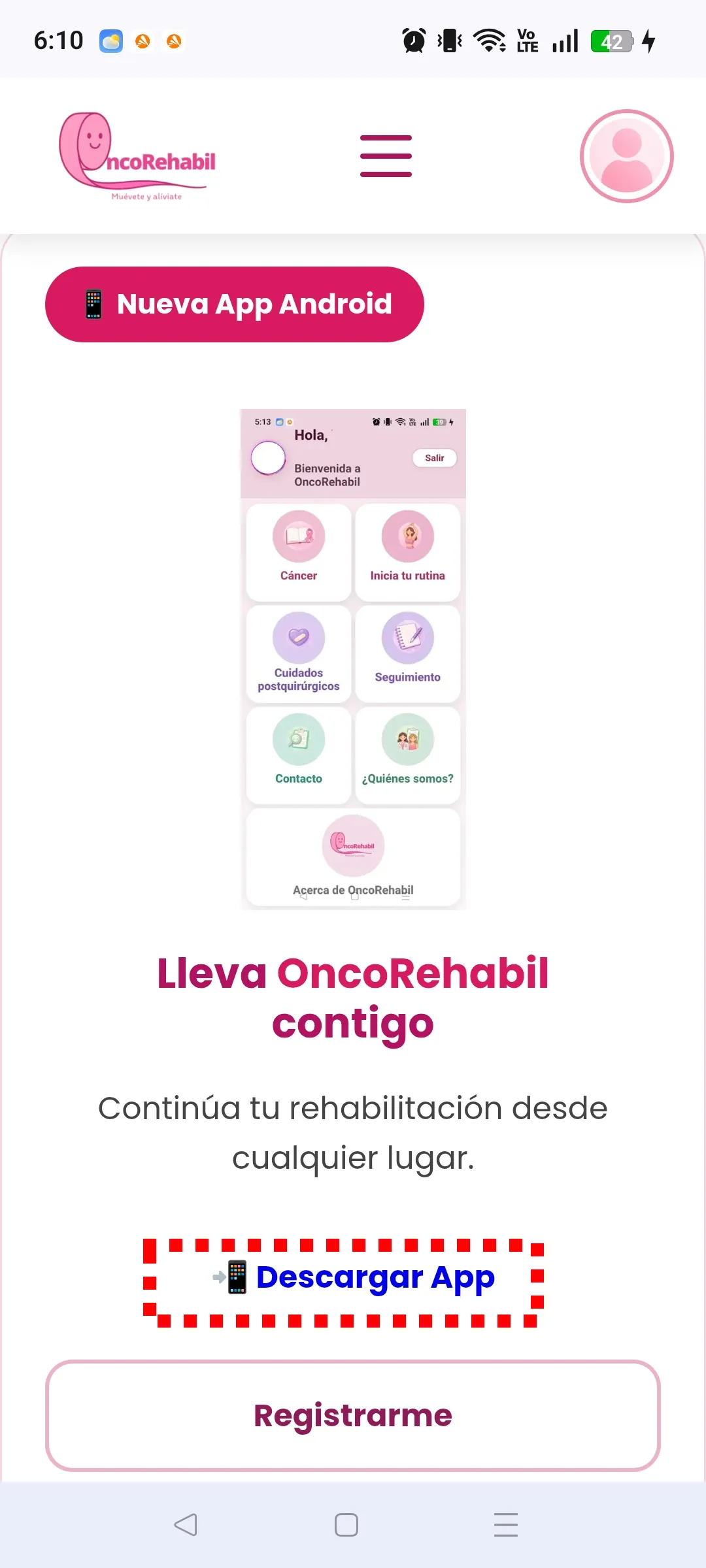Descargar aplicación OncoRehabil