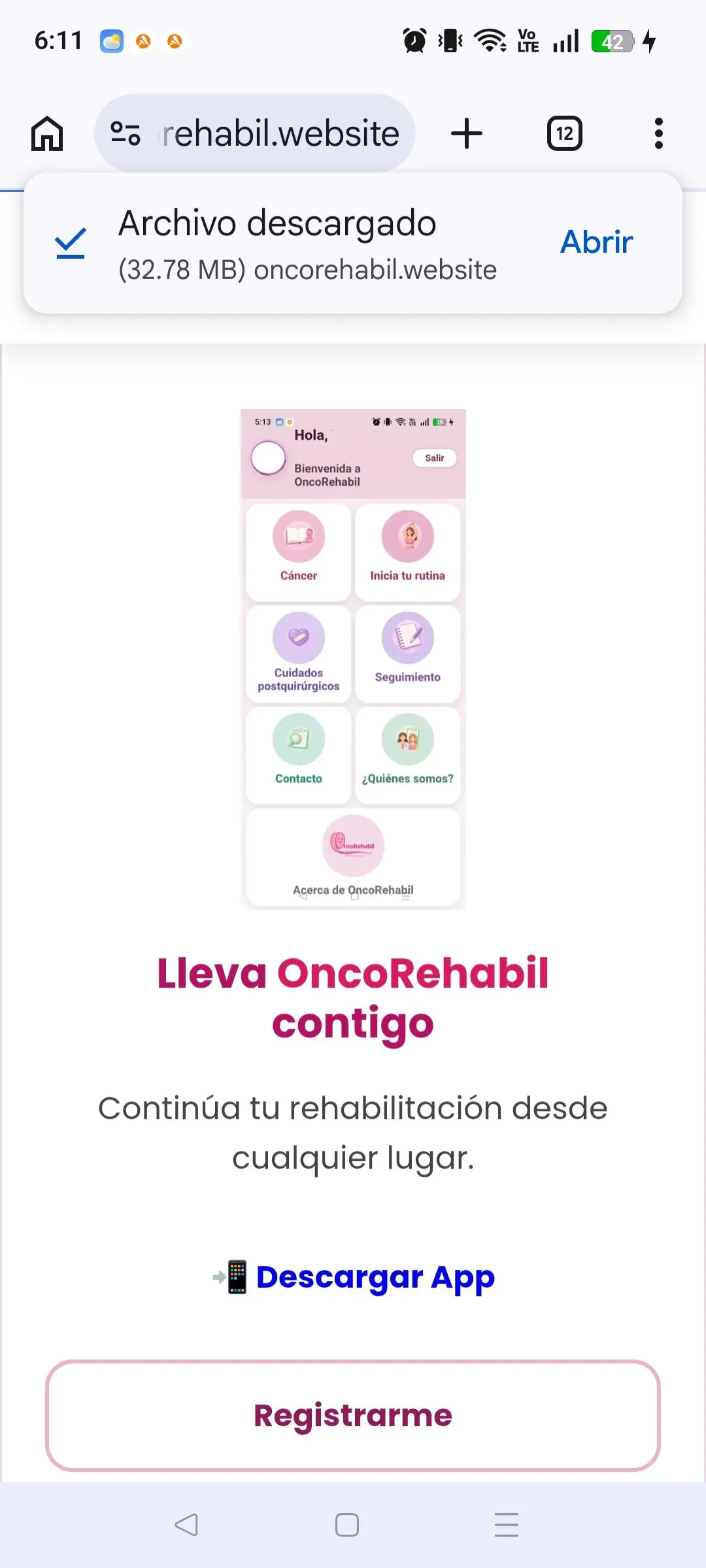 Abrir archivo descargado