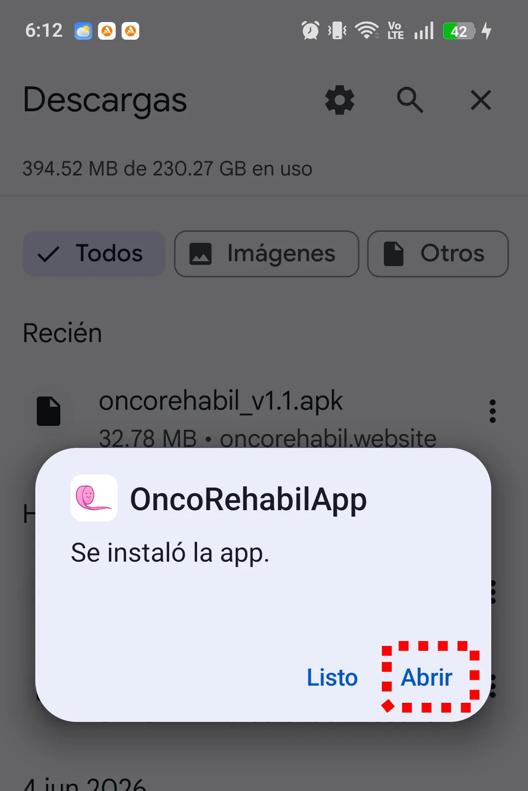 Abrir aplicación